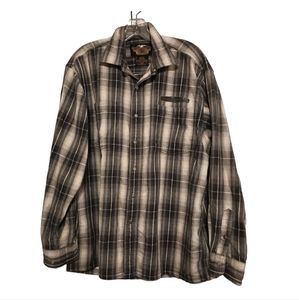 Harley Davidson Shirt, Long Sleeve Utility Shirt, Large